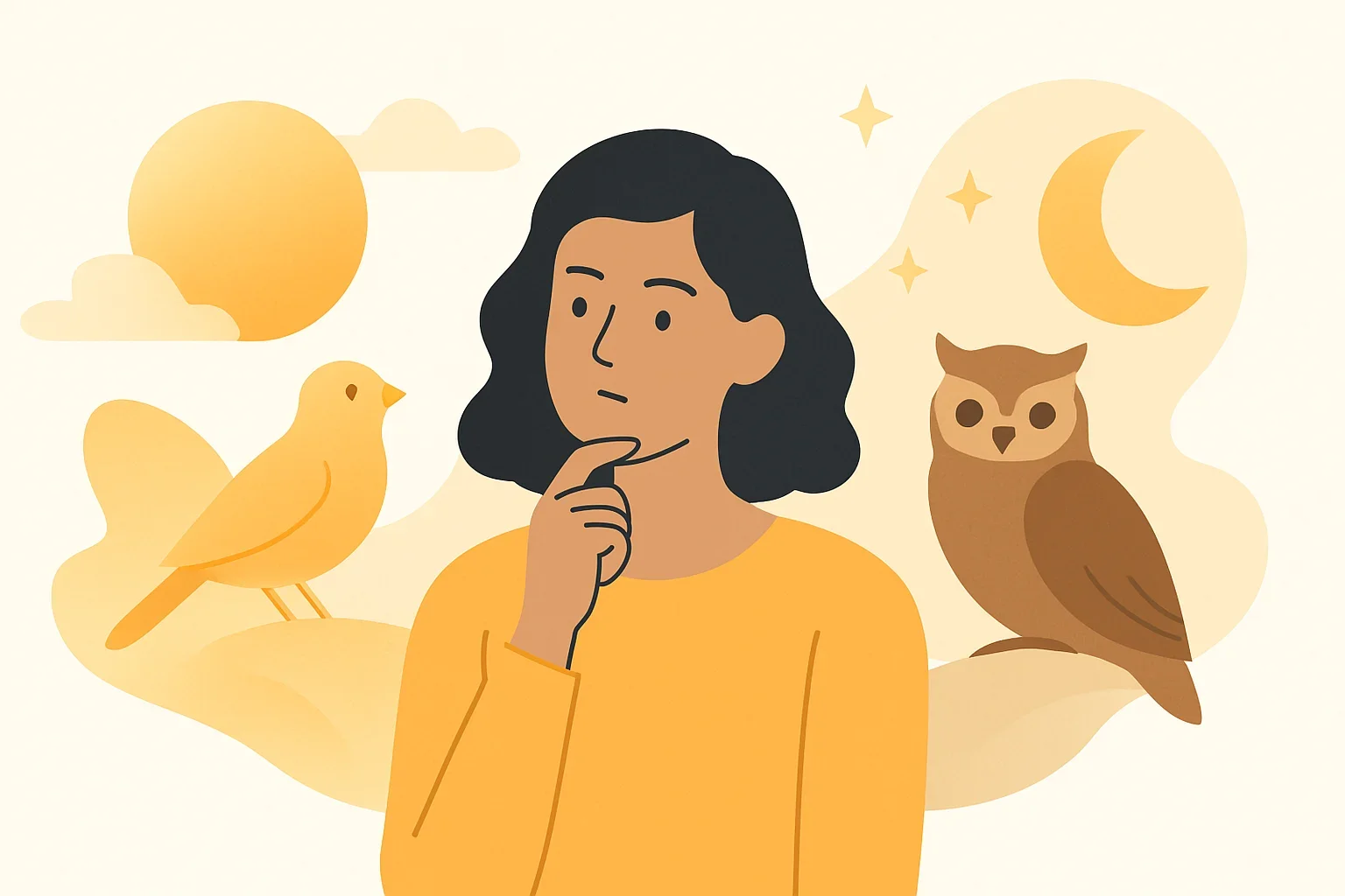 Иллюстрация: Жаворонок или сова? Тест на ваш хронотип