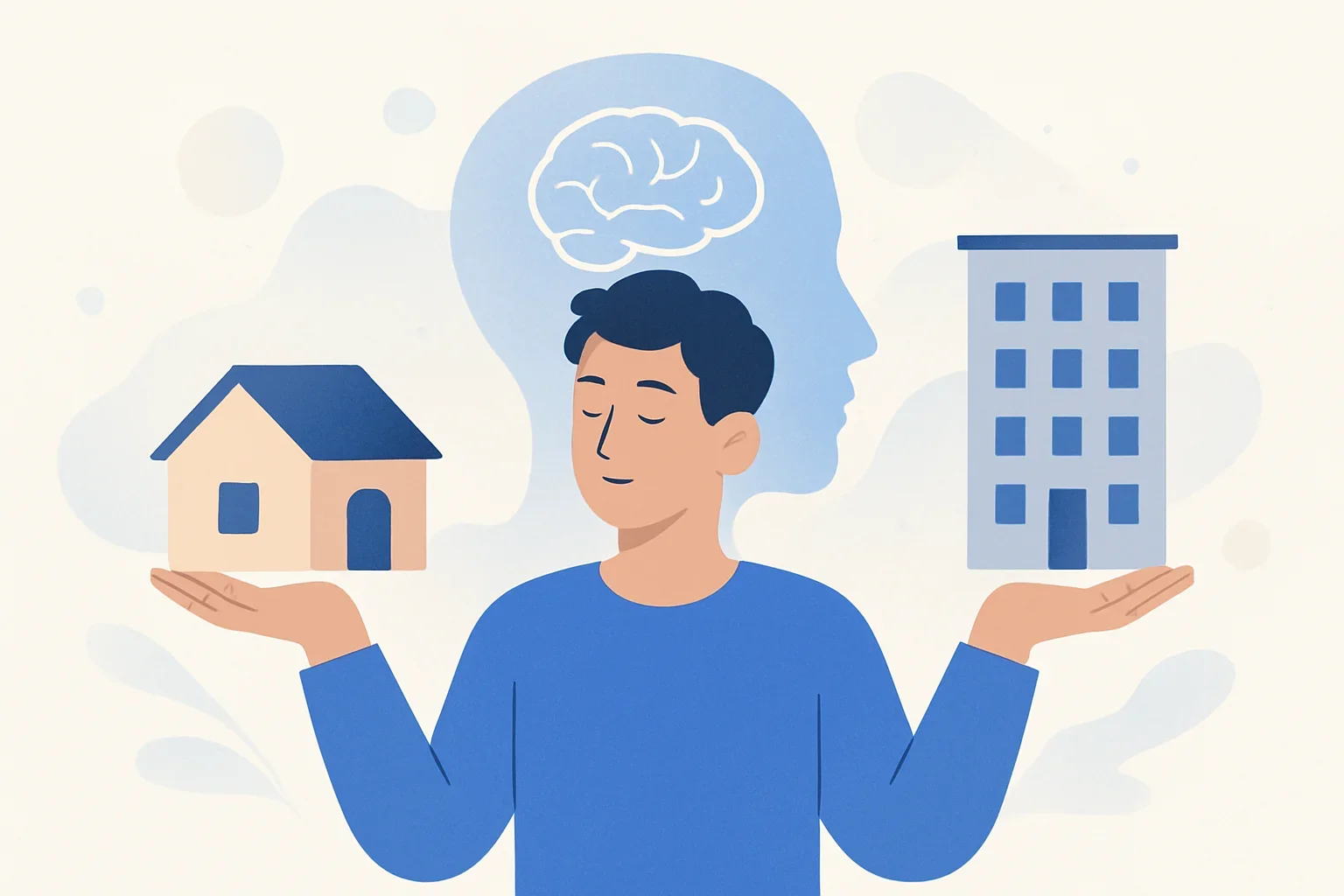 Иллюстрация: Что вам больше подходит для жизни: дом или квартира?