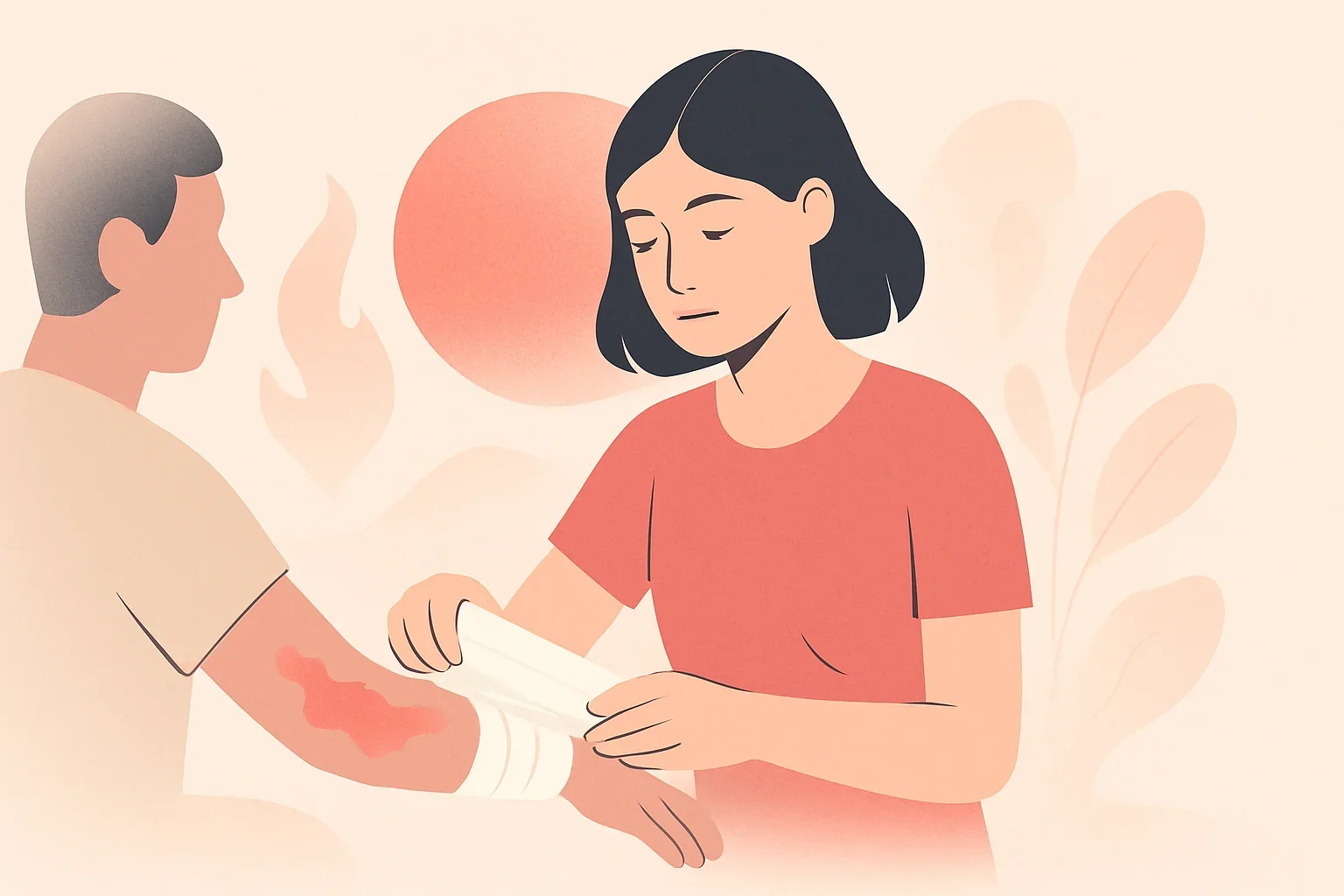 Иллюстрация: Тест помощь при ожогах: проверка знаний по первой помощи