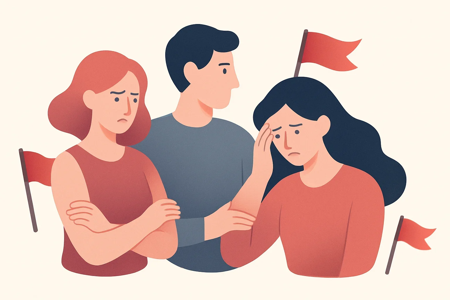 Иллюстрация: Тест на красные флаги в девушках: распознай тревожные сигналы