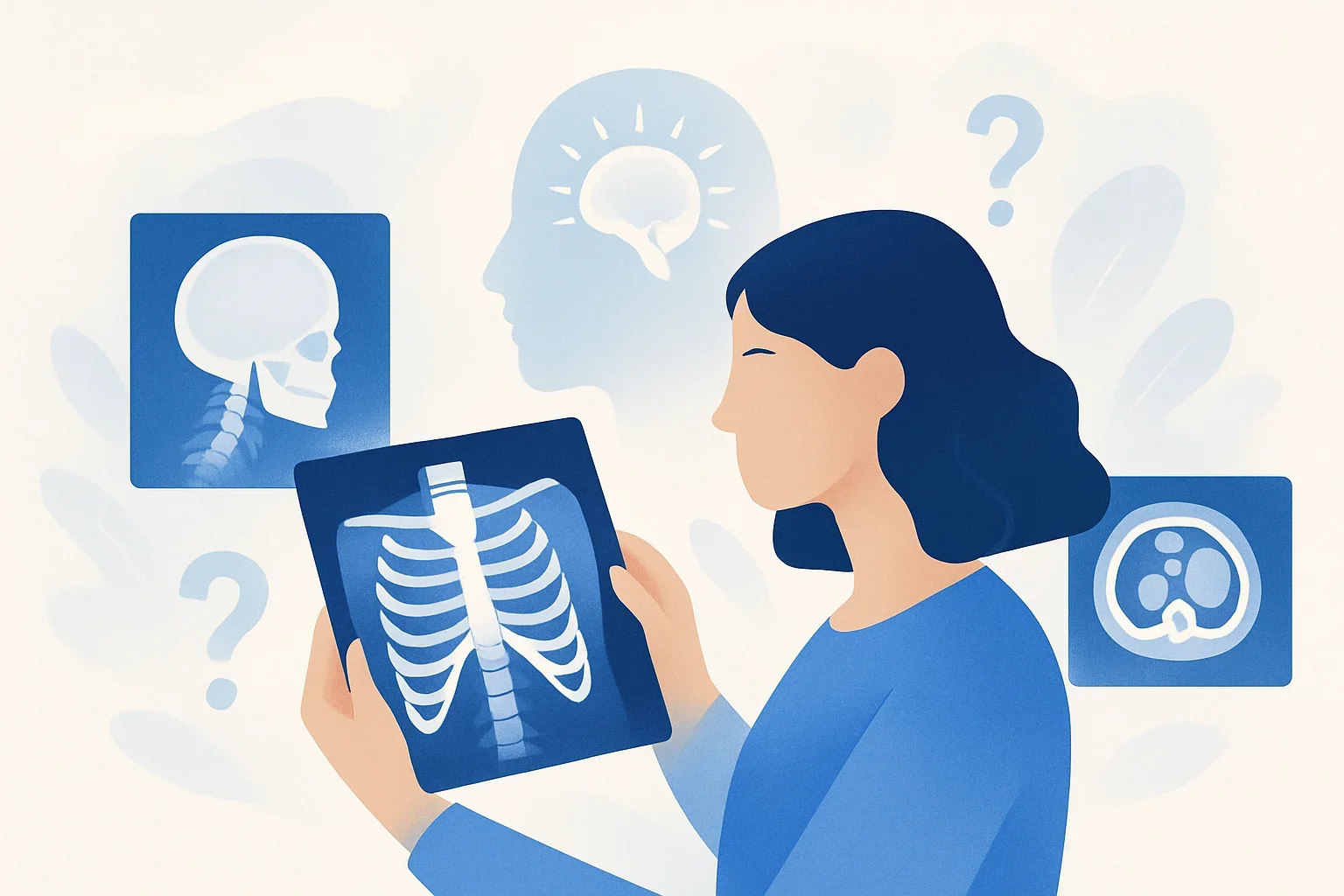 Иллюстрация: Тест по рентгенологии: основы рентгенографии, КТ и радиационная безопасность