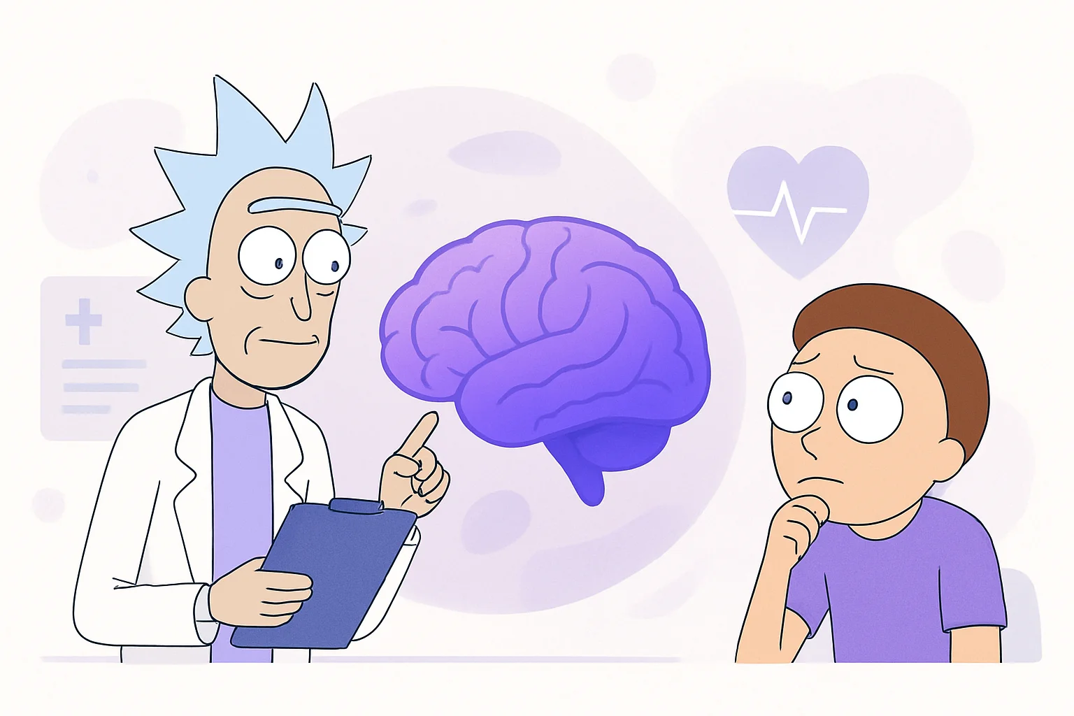 Иллюстрация: «Рик и Морти» на симптомы психических расстройств